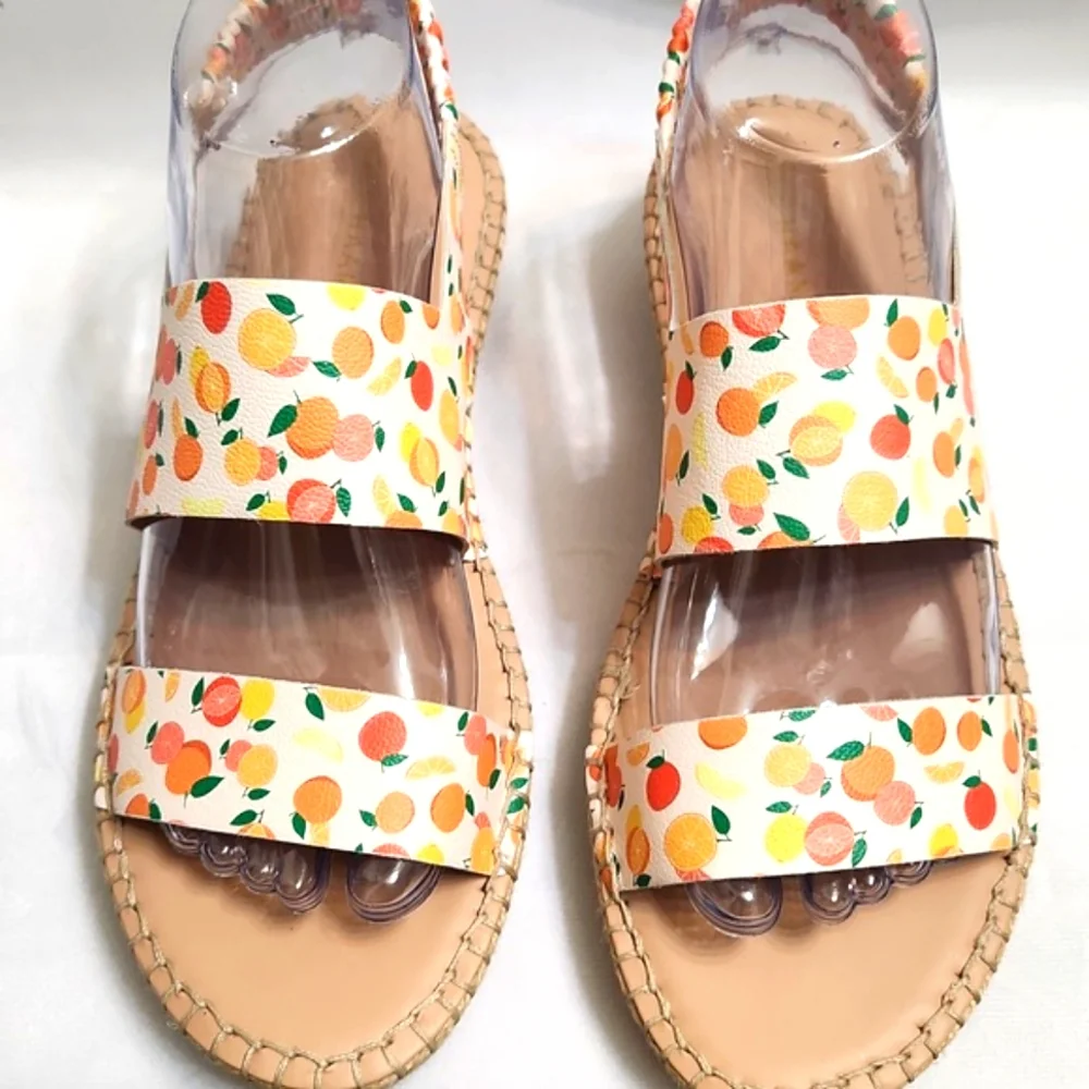 Cole Haan Grandseries Leather Citrus Wedge Espadrille Sandals (W Sizes 7)
